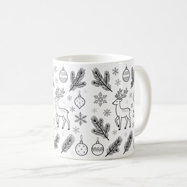 Taza De Café Cute Christmas Animals Illustration mugs (Anverso derecho)