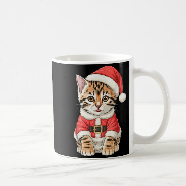 Taza De Café Cute Christmas Bengal Cat Santa  (Derecha)