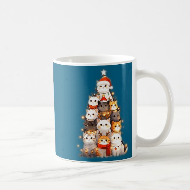Taza De Café Cute Christmas Cats Tree Lights Holiday Kittens Il (Derecha)