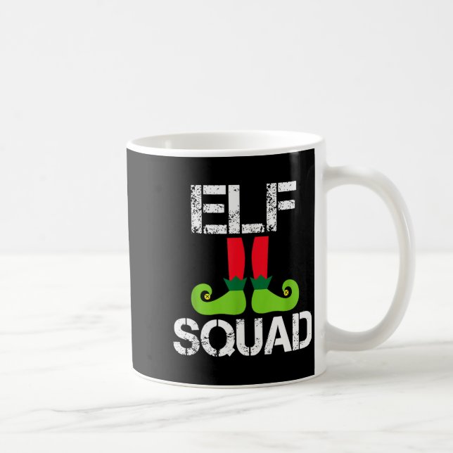 Taza De Café Cute Christmas Cheer Elf Squad Santa's Helper  (Derecha)
