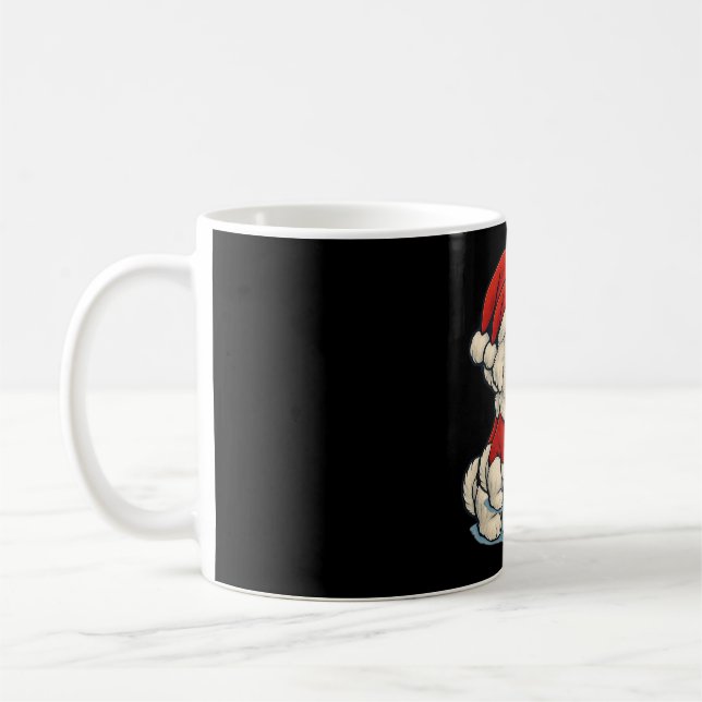 Taza De Café Cute Christmas Dog, Santa Hat Dog, With Christmas  (Izquierda)