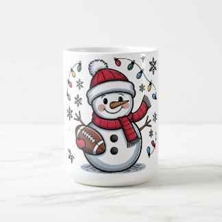 Taza De Café Cute Christmas Football Snowman Holiday Illustrati