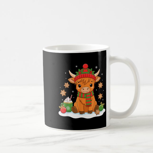 Taza De Café Cute Christmas Highland Cow Lover Xmas Women Farm  (Derecha)