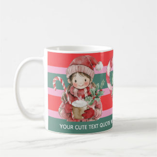 Taza De Café Cute Christmas Peppermint Girl