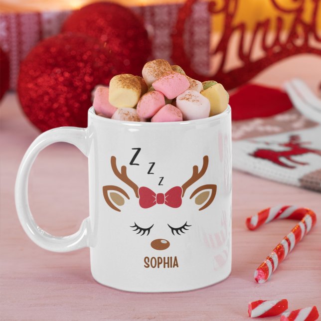 Taza De Café Cute Christmas reindeer face (Subido por el creador)