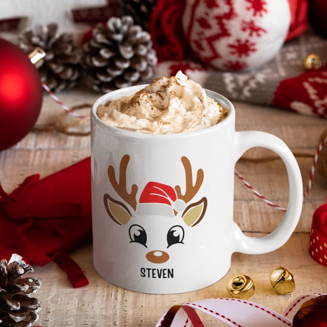 Taza De Café Cute Christmas reindeer face  (Subido por el creador)
