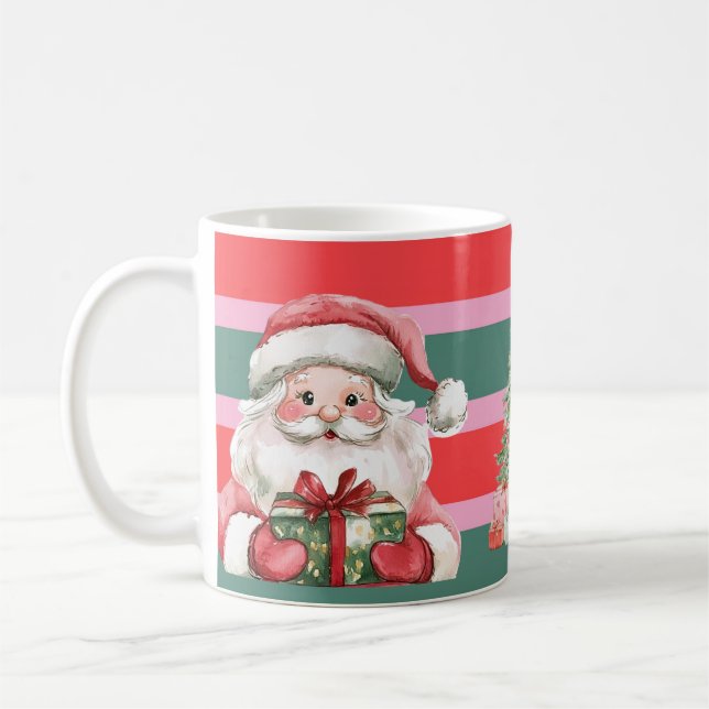 Taza De Café Cute Christmas Santa Snowman Tree (Izquierda)