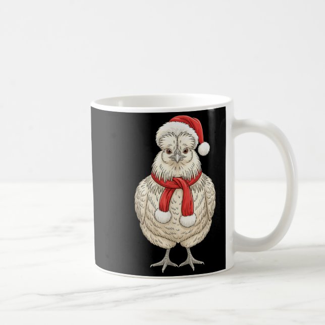 Taza De Café Cute Christmas Silkie Chicken Santa Farm Animal  (Derecha)
