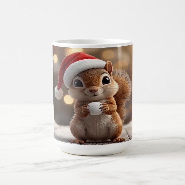 Taza De Café Cute Christmas Squirrel Holiday Mug (Centro)