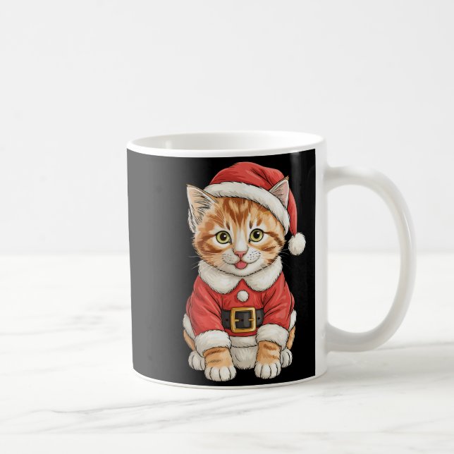 Taza De Café Cute Christmas Tabby Cat Santa  (Derecha)