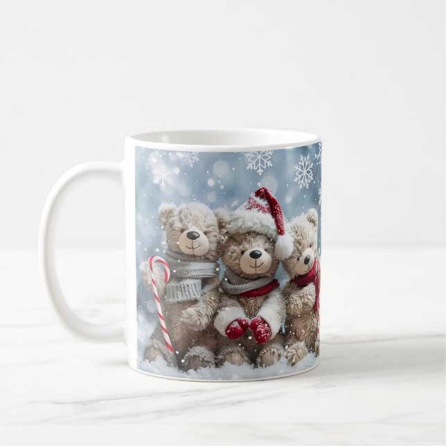 Taza De Café Cute Christmas Teddy Bear Mug | Cozy Holiday Mug (Izquierda)