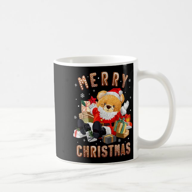 Taza De Café Cute Christmas Teddy Bear Santa Claus  (Derecha)