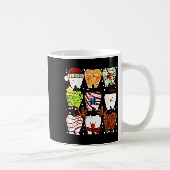 Taza De Café Cute Christmas Teeth Funny Christmas Dentist Denta (Derecha)