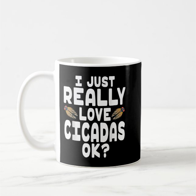 Taza De Café Cute Cicada Lover I Love Cicadas (Izquierda)