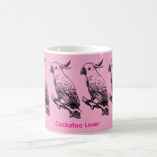 Taza De Café Cute Cockatoos Pink Mug for Bird Lovers (Centro)