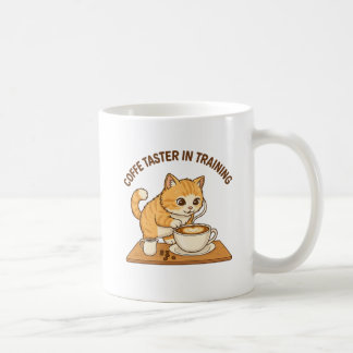 Taza De Café Cute Coffee Mug: "Coffee Taster in Training" Cat 