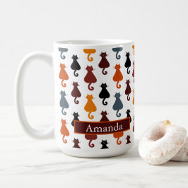 Taza De Café Cute Colorful Cat Mom Kitten Pattern Personalized