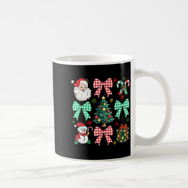 Taza De Café Cute Coquette Bow Christmas Tree Santa Gingerbread (Derecha)