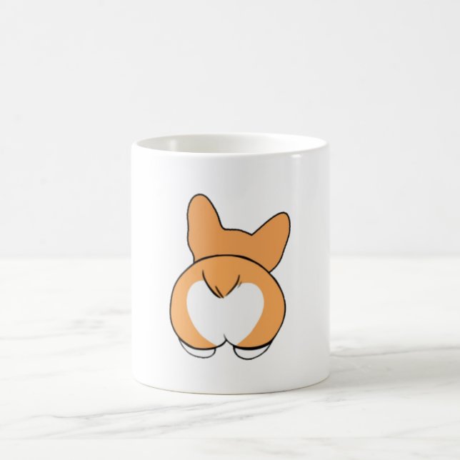 Taza De Café Cute Corgi Butt Mug (Centro)