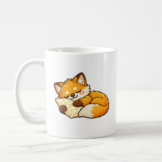 Taza De Café Cute Cozy Sleeping Fox (Izquierda)