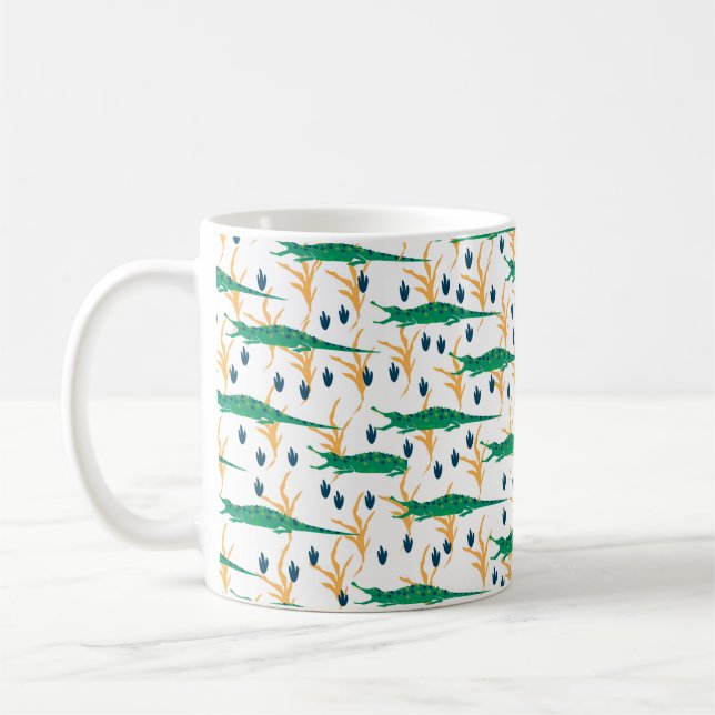 Taza De Café Cute crocodiles seamless pattern. Cartoon animals. (Izquierda)