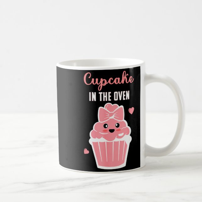 Taza De Café Cute Cupcake In The Oven Gender Reveal Baby Girl  (Derecha)