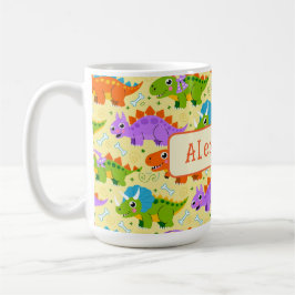 Taza De Café Cute Customizable Dinsosaur Print