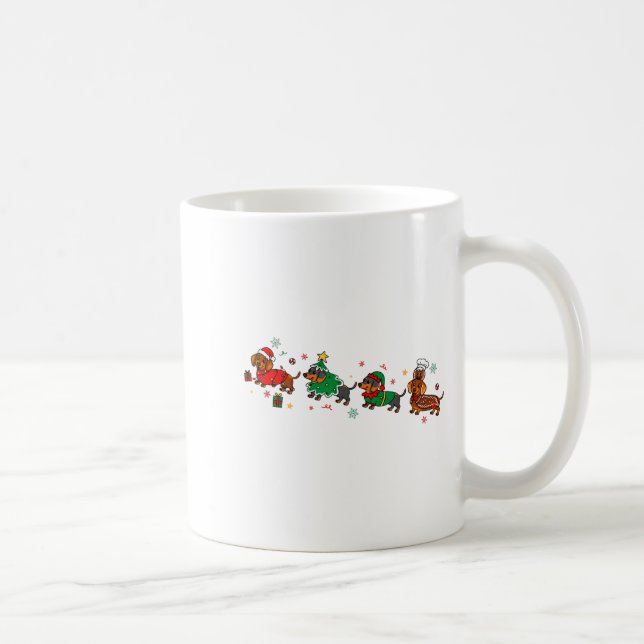 Taza De Café Cute Dachshund Christmas Parade Christmas  (Derecha)