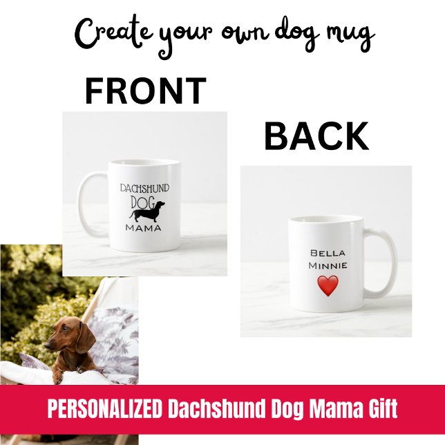 Taza De Café Cute Dachshund Doxie Dog Mom Names (Dachshund Dog Mama Mug)