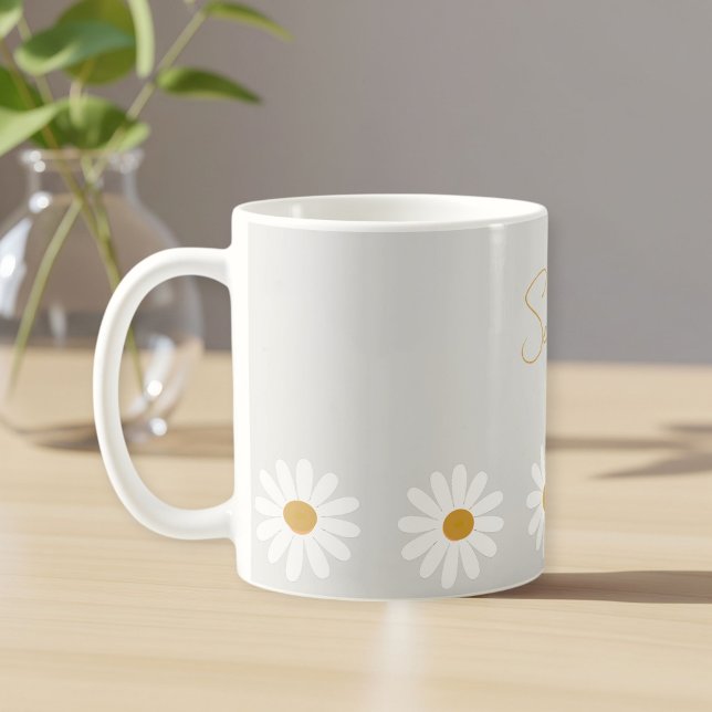 Taza De Café Cute daisy ceramic mug, Daisy cappuccino cup  (Subido por el creador)