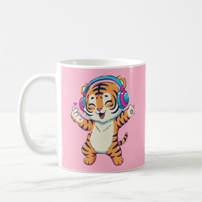 Taza De Café Cute Dancing Tiger  (Izquierda)