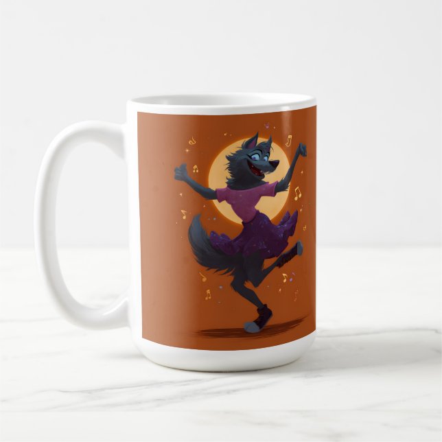 Taza De Café Cute Dancing Werewolf (Izquierda)