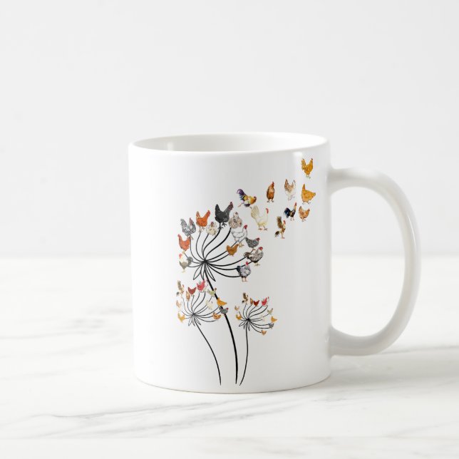 Taza De Café Cute Dandelion Chickens Lover Shirts For Women Gir (Derecha)