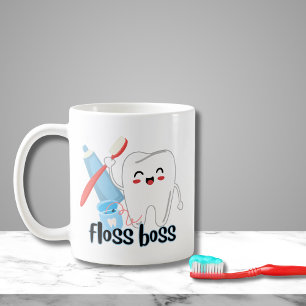 Taza De Café Cute Dental Floss Boss