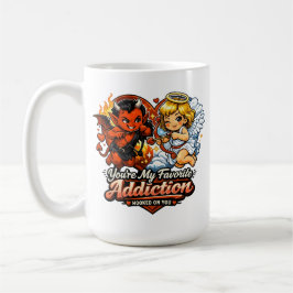 Taza De Café Cute Devil & Angel Valentine Day Love Design
