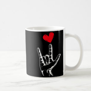 Taza De Café Cute Día de San Valentín_ Lenguaje de señas de man