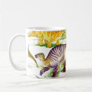 Taza De Café Cute Dinosaurios Acuarela Arte Sin Marea