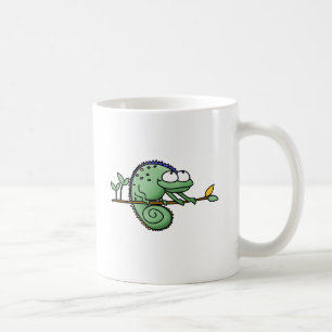 Taza De Café Cute divertido camaleón dibujo lagarto verde