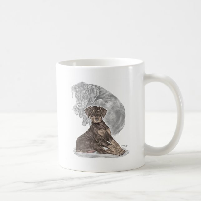Taza De Café Cute Doberman Pinscher Puppy (Derecha)