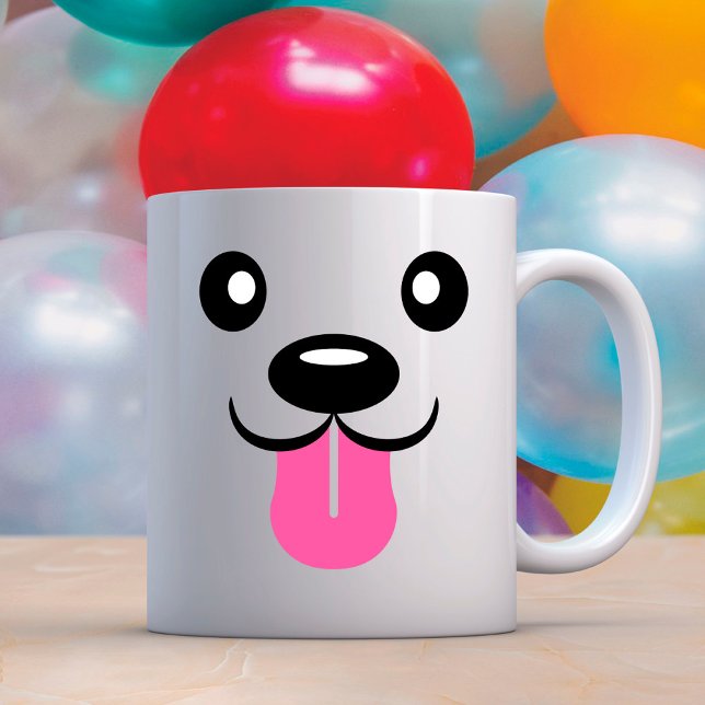 Taza De Café Cute Dog Face Eyes Tongue Personalizado (Subido por el creador)