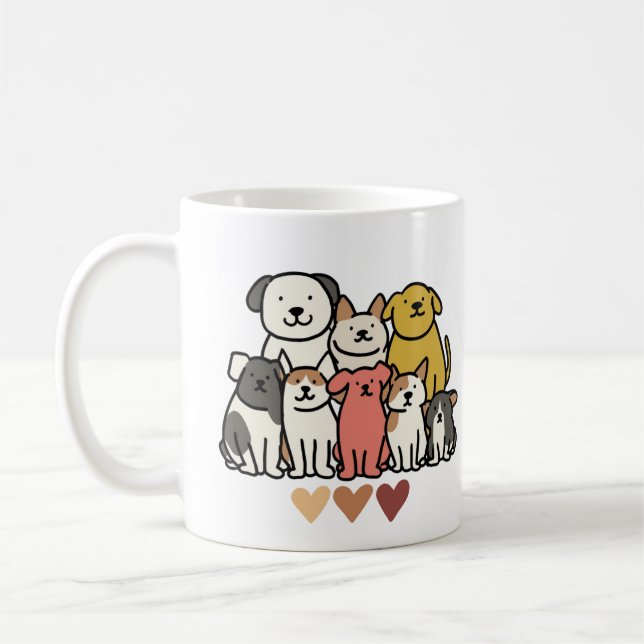 Taza De Café Cute Dog Group Mug - Adorable Puppy Squad (Izquierda)