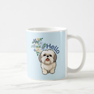 Taza De Café Cute Dog Hello Mug