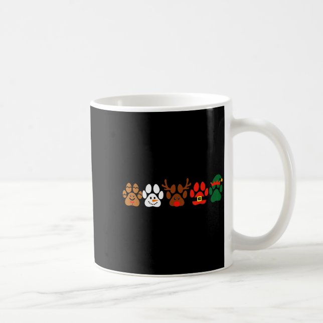 Taza De Café Cute Dog Paw Print Santa Elf Christmas Character H (Derecha)