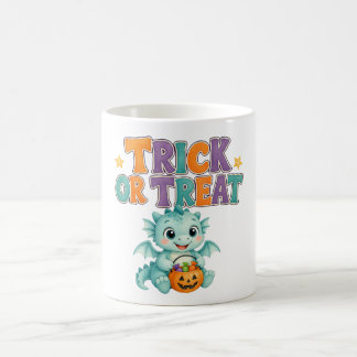 Taza De Café Cute Dragón Azul y Calabaza Halloween