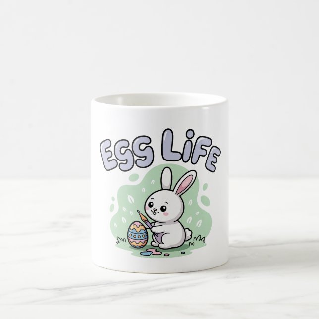Taza De Café Cute Easter Egg Life Bunny Artwork (Centro)