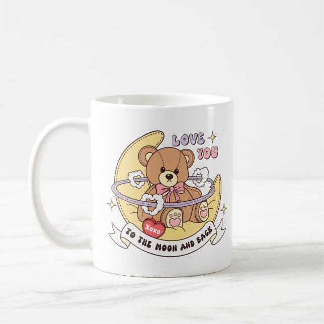 Taza De Café Cute El día de San Valentín Teddy Bear (Izquierda)