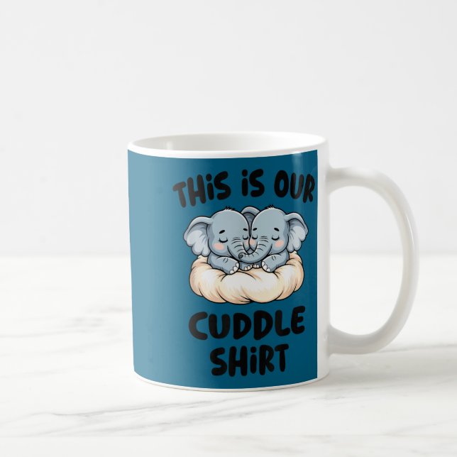 Taza De Café Cute Elephant Couple This Is Our Cuddle  (Derecha)