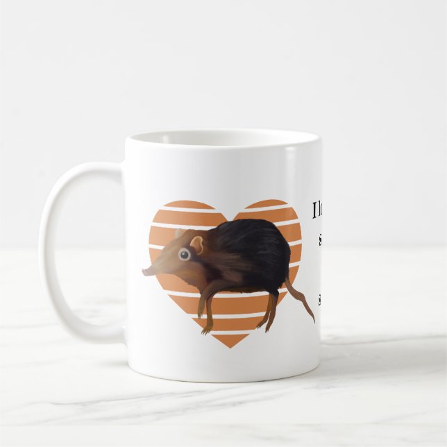 Taza De Café Cute Elephant Shrew Naranja Heart Wordplay (Izquierda)