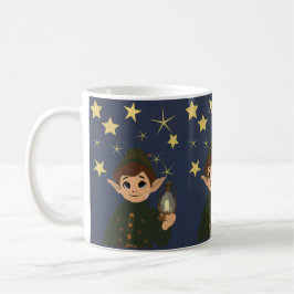 Taza De Café Cute Elf Watcher Starry Night Christmas Mug