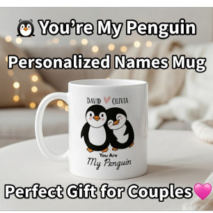 Taza De Café Cute, eres mi pareja pingüino personalizada
